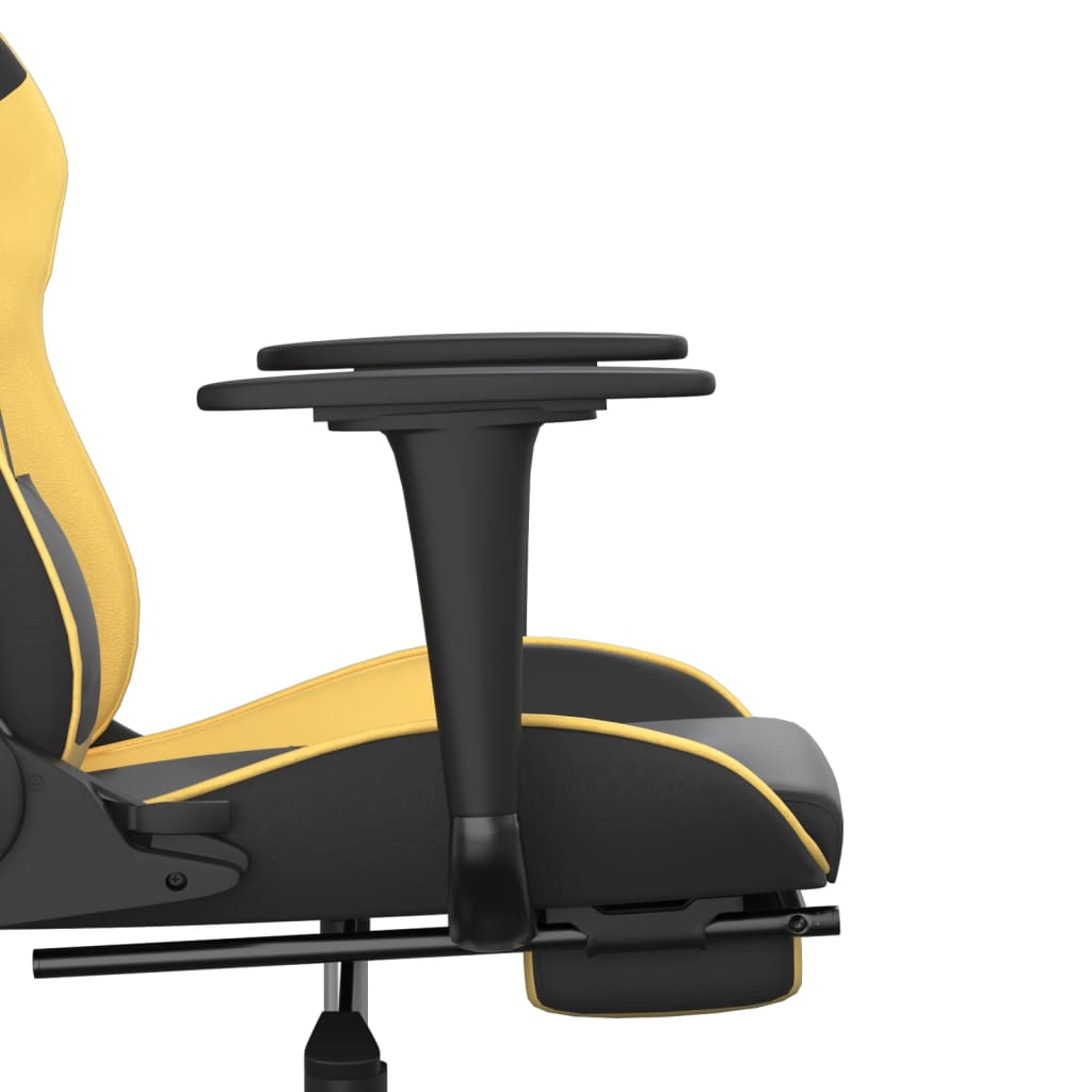 Massage gamestoel met voetensteun kunstleer zwart/goudkleurig is nu te koop bij PeponiXL, paradijselijk wonen!