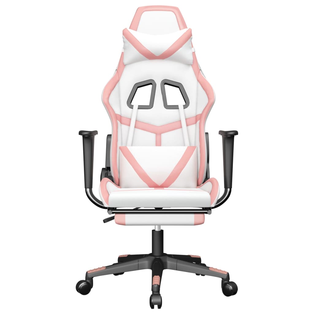 Massage gamestoel met voetensteun kunstleer zwart en roze is nu te koop bij PeponiXL, paradijselijk wonen!