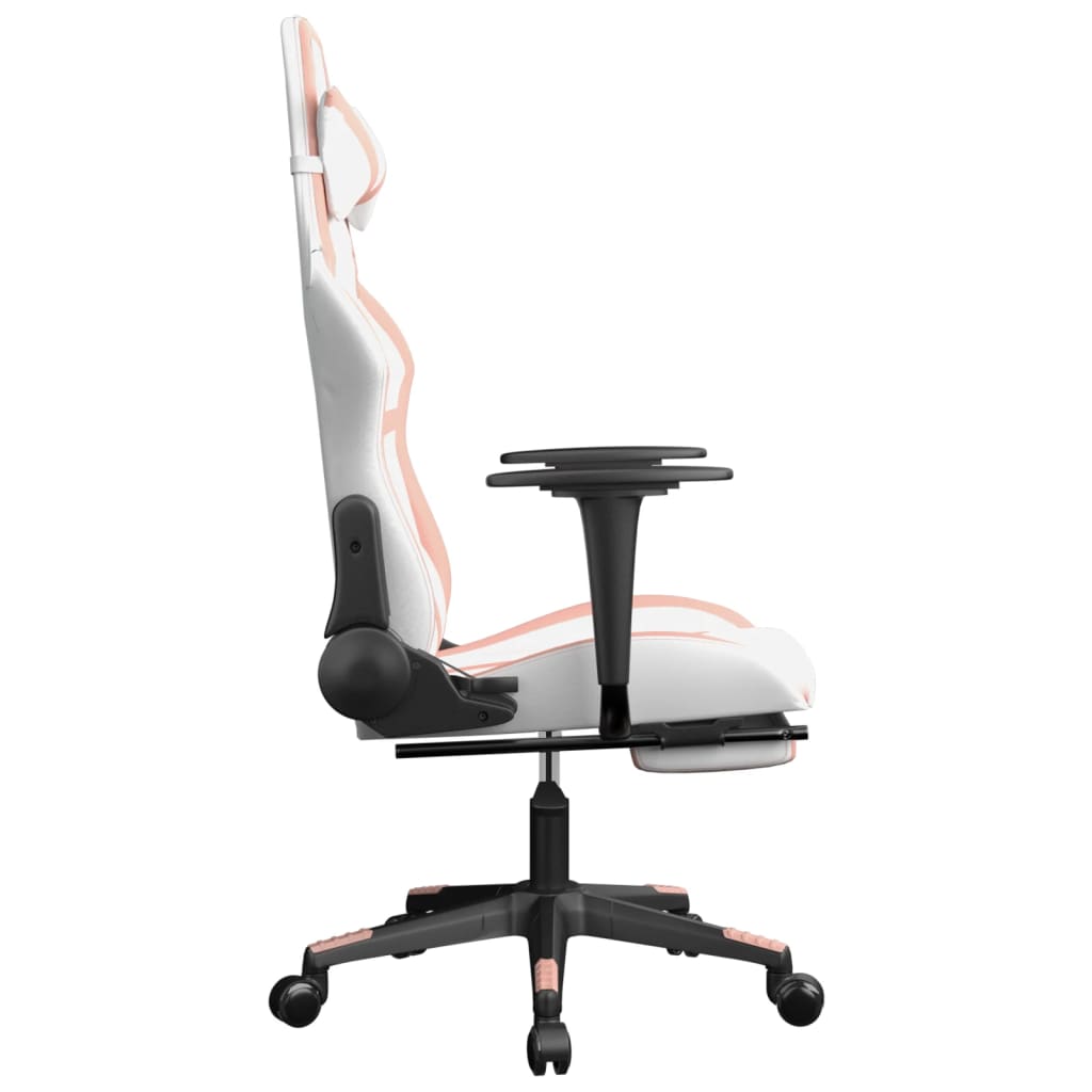 Massage gamestoel met voetensteun kunstleer zwart en roze is nu te koop bij PeponiXL, paradijselijk wonen!