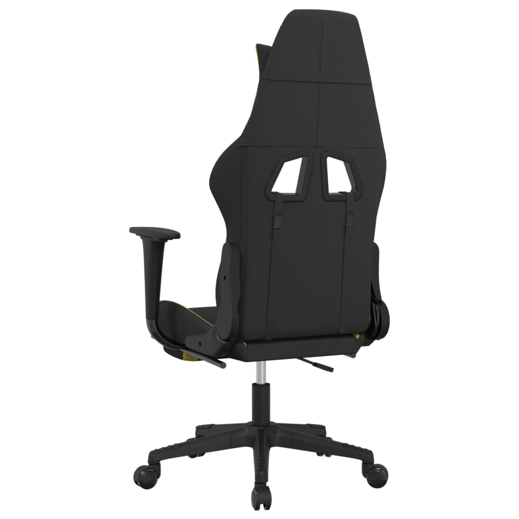 Massage gamestoel met voetensteun stof zwart en lichtgroen is nu te koop bij PeponiXL, paradijselijk wonen!