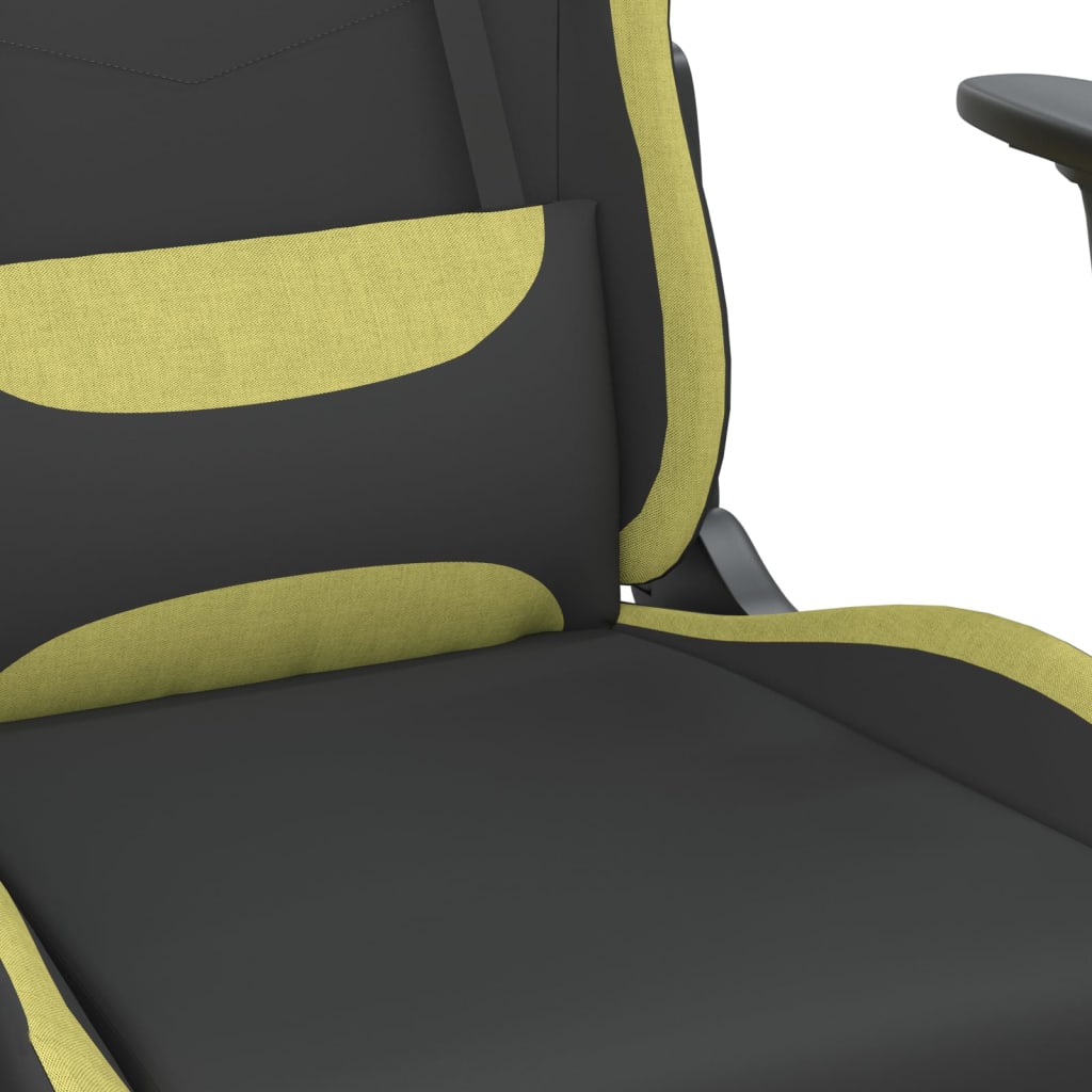 Massage gamestoel met voetensteun stof zwart en lichtgroen is nu te koop bij PeponiXL, paradijselijk wonen!