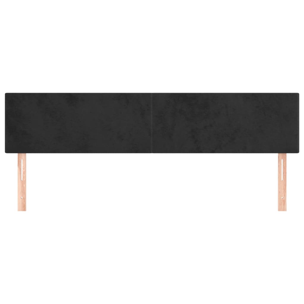 Hoofdborden 200x5x78/88 cm fluweel zwart is nu te koop bij PeponiXL, paradijselijk wonen!