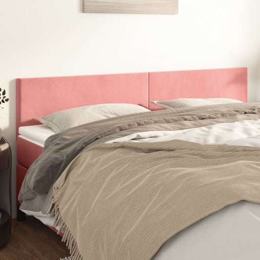 Hoofdborden 200x5x78/88 cm fluweel roze is nu te koop bij PeponiXL, paradijselijk wonen!