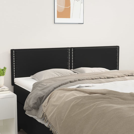 Hoofdborden 144x5x78/88 cm kunstleer zwart is nu te koop bij PeponiXL, paradijselijk wonen!