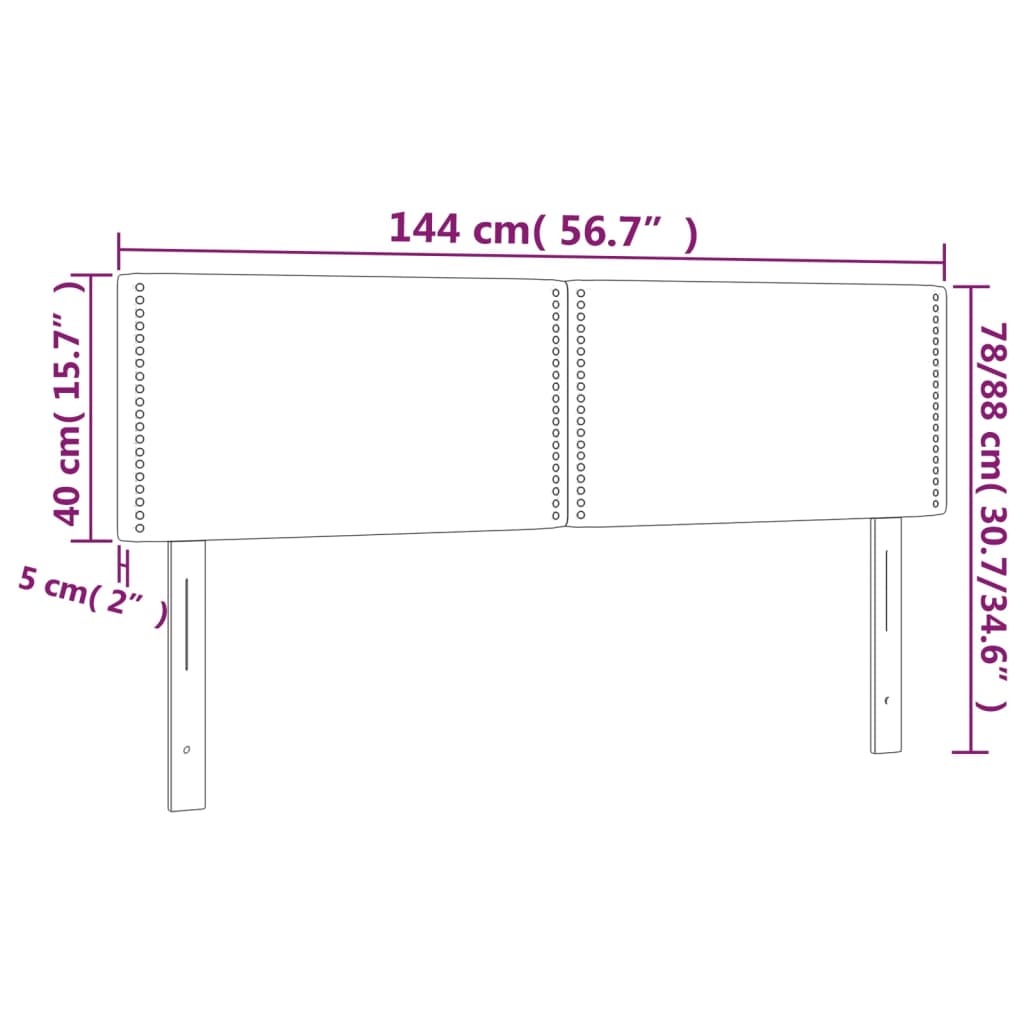 Hoofdborden 2 st 72x5x78/88 cm kunstleer grijs is nu te koop bij PeponiXL, paradijselijk wonen!