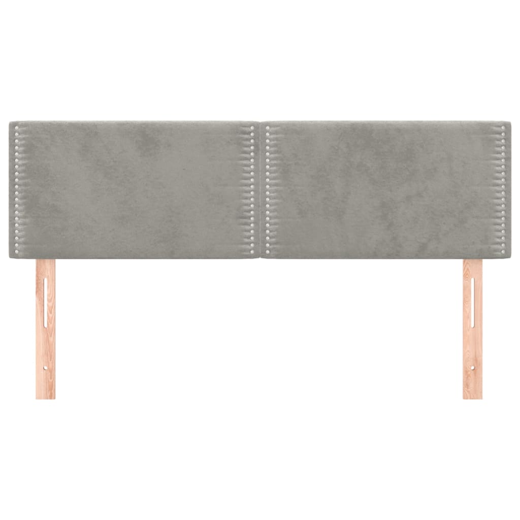 Hoofdborden 144x5x78/88 cm fluweel lichtgrijs is nu te koop bij PeponiXL, paradijselijk wonen!