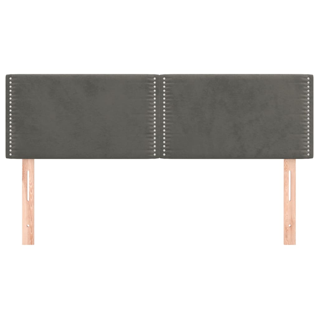Hoofdborden 144x5x78/88 cm fluweel donkergrijs is nu te koop bij PeponiXL, paradijselijk wonen!