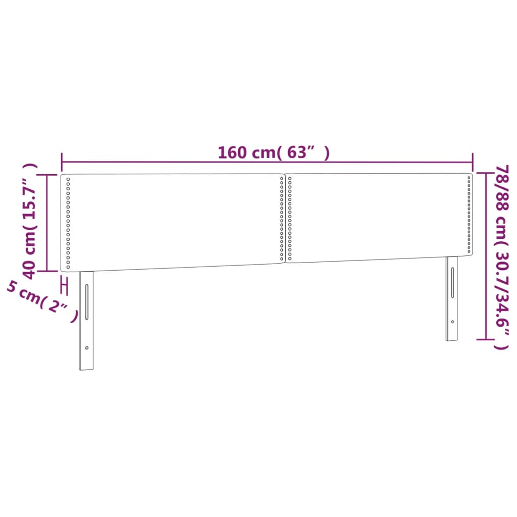 Hoofdborden 2 st 80x5x78/88 cm stof crèmekleurig is nu te koop bij PeponiXL, paradijselijk wonen!