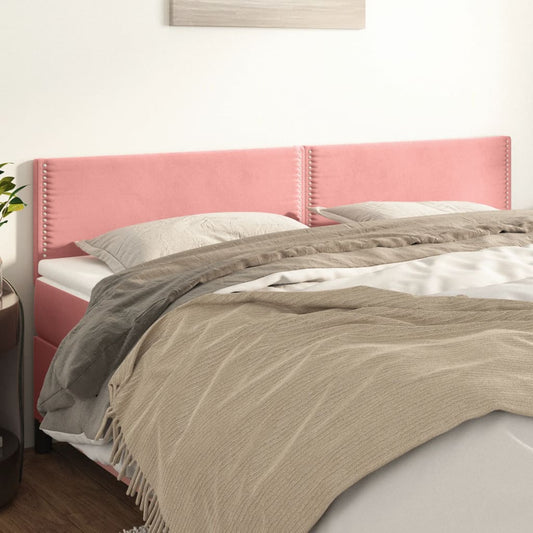Hoofdborden 180x5x78/88 cm fluweel roze is nu te koop bij PeponiXL, paradijselijk wonen!