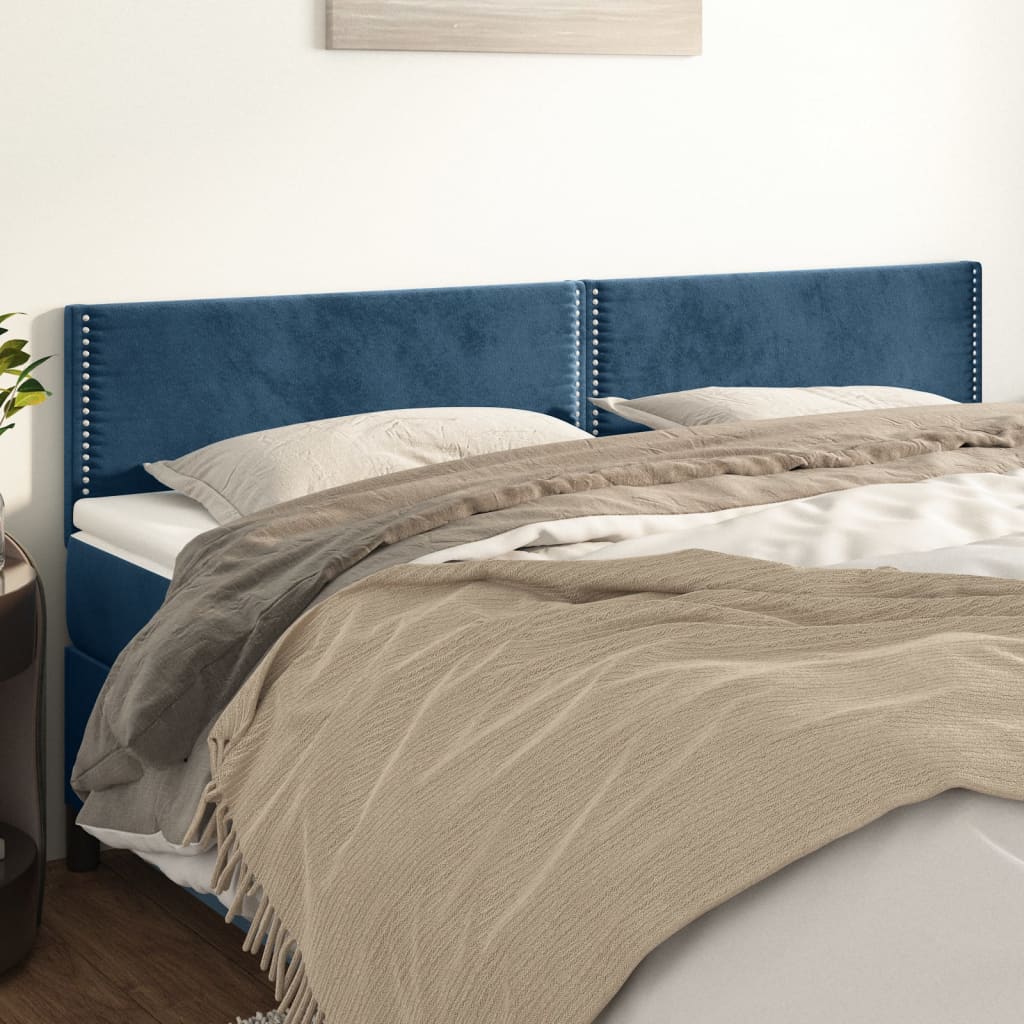 Hoofdborden 200x5x78/88 cm fluweel donkerblauw is nu te koop bij PeponiXL, paradijselijk wonen!