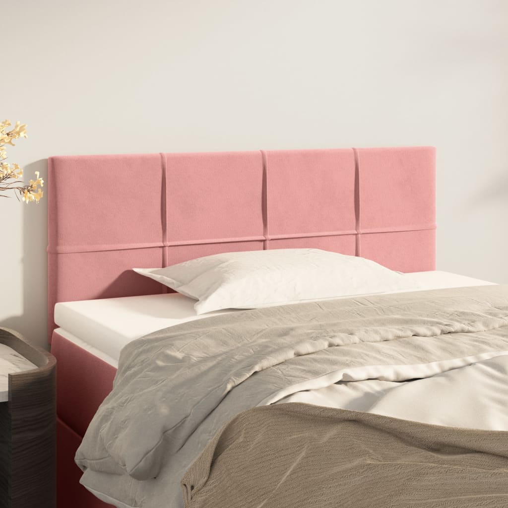 Hoofdbord 80x5x78/88 cm fluweel roze is nu te koop bij PeponiXL, paradijselijk wonen!