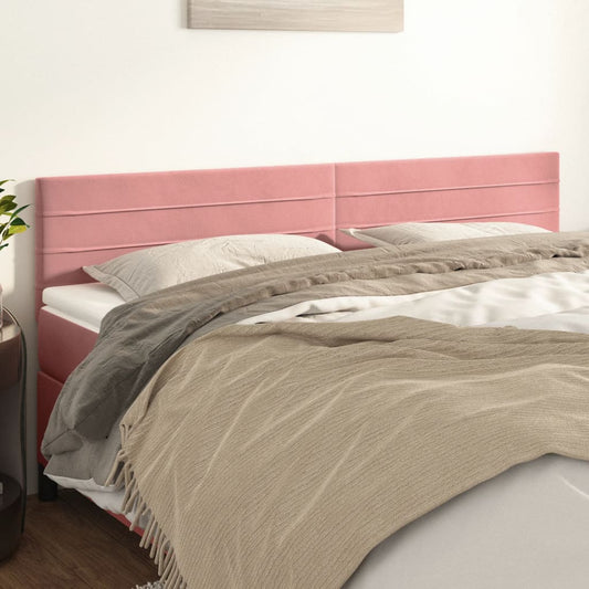 Hoofdborden 180x5x78/88 cm fluweel roze is nu te koop bij PeponiXL, paradijselijk wonen!
