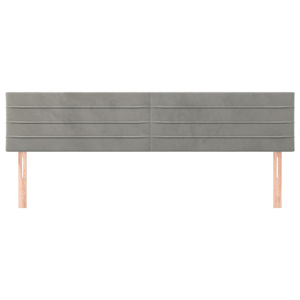Hoofdborden 200x5x78/88 cm fluweel lichtgrijs is nu te koop bij PeponiXL, paradijselijk wonen!