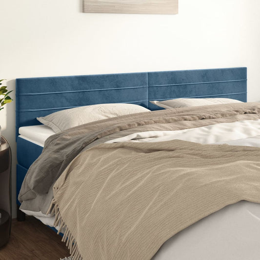 Hoofdborden 200x5x78/88 cm fluweel donkerblauw is nu te koop bij PeponiXL, paradijselijk wonen!