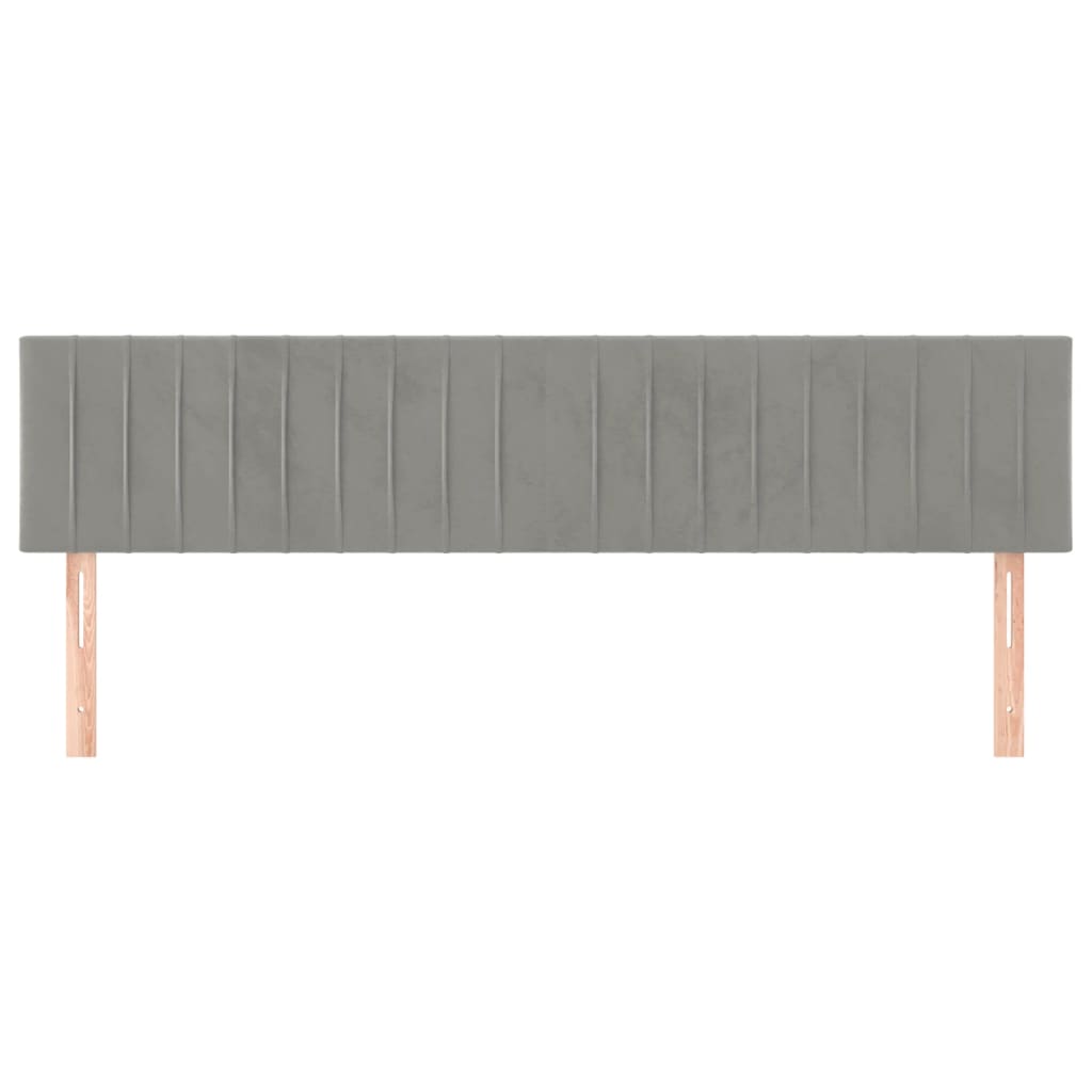 Hoofdborden 200x5x78/88 cm fluweel lichtgrijs is nu te koop bij PeponiXL, paradijselijk wonen!