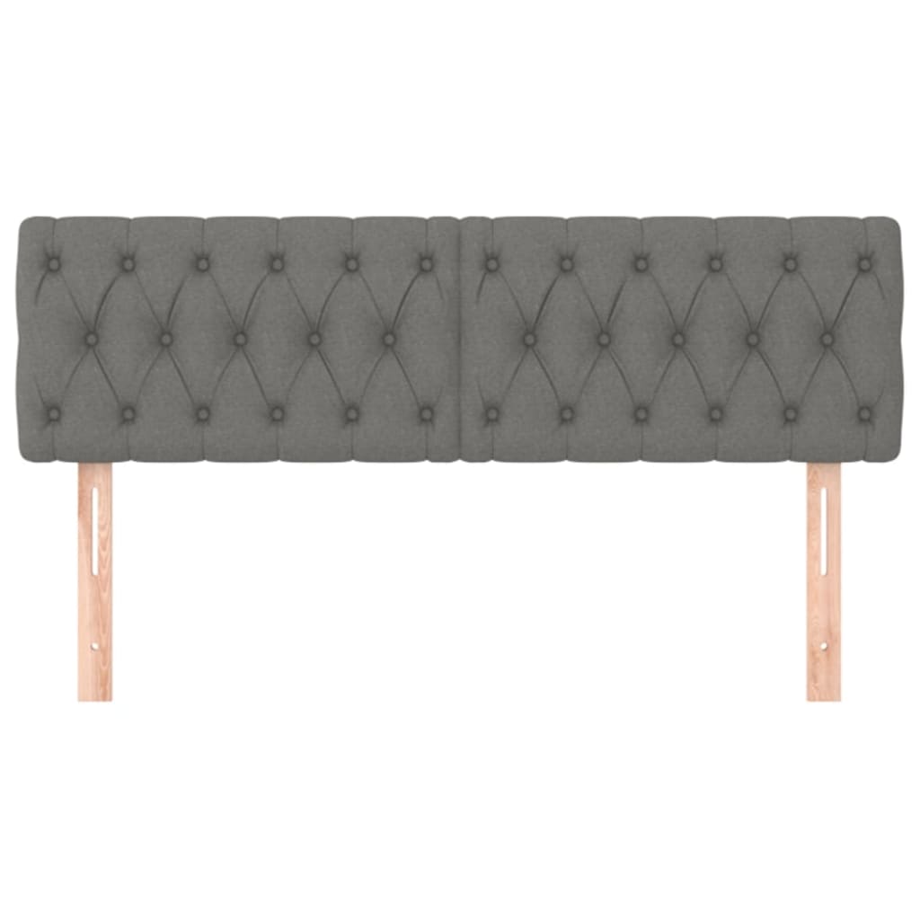 Hoofdborden 144x7x78/88 cm stof donkergrijs is nu te koop bij PeponiXL, paradijselijk wonen!