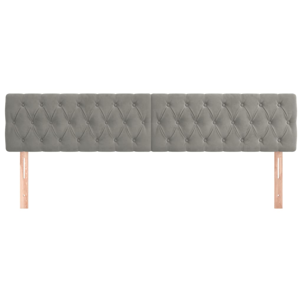 Hoofdborden 200x7x78/88 cm fluweel lichtgrijs is nu te koop bij PeponiXL, paradijselijk wonen!