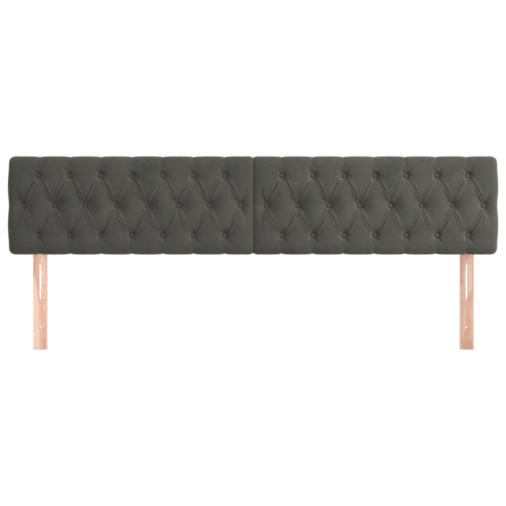 Hoofdborden 200x7x78/88 cm fluweel donkergrijs is nu te koop bij PeponiXL, paradijselijk wonen!