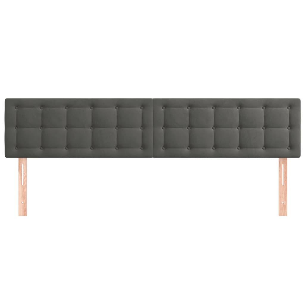 Hoofdborden 200x5x78/88 cm fluweel donkergrijs is nu te koop bij PeponiXL, paradijselijk wonen!
