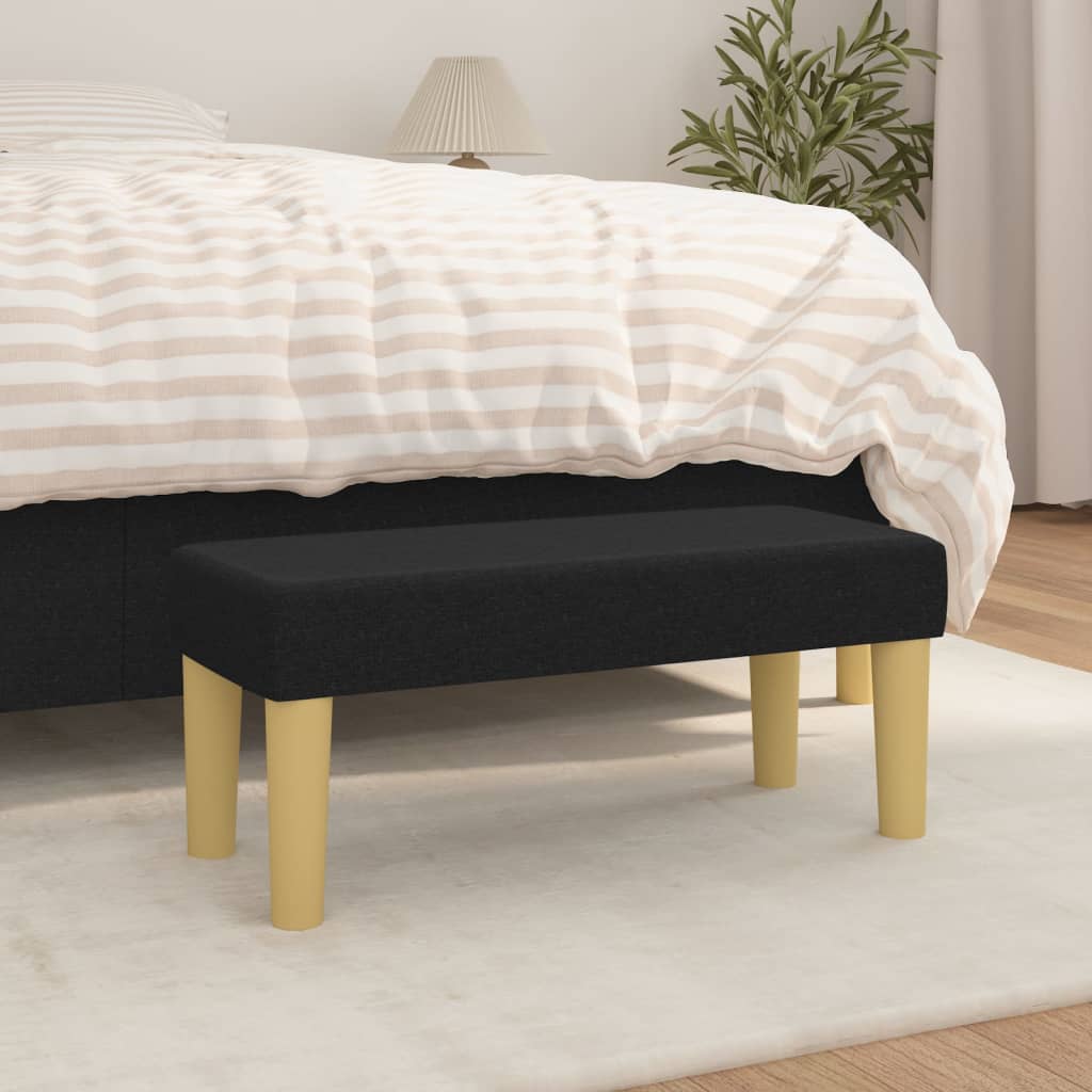 Bankje 70x30x30 cm stof zwart is nu te koop bij PeponiXL, paradijselijk wonen!