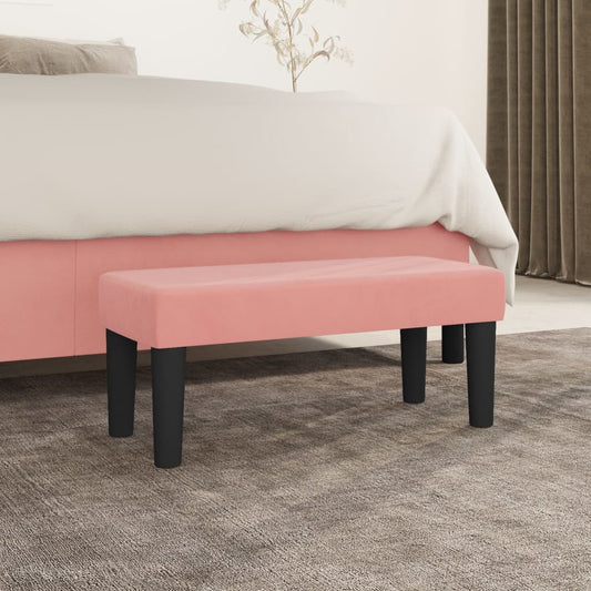 Bankje 70x30x30 cm fluweel roze is nu te koop bij PeponiXL, paradijselijk wonen!