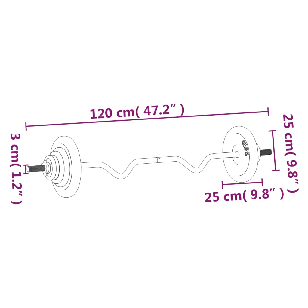 Halter met gewichten 30 kg gietijzer en verchroomd staal is nu te koop bij PeponiXL, paradijselijk wonen!