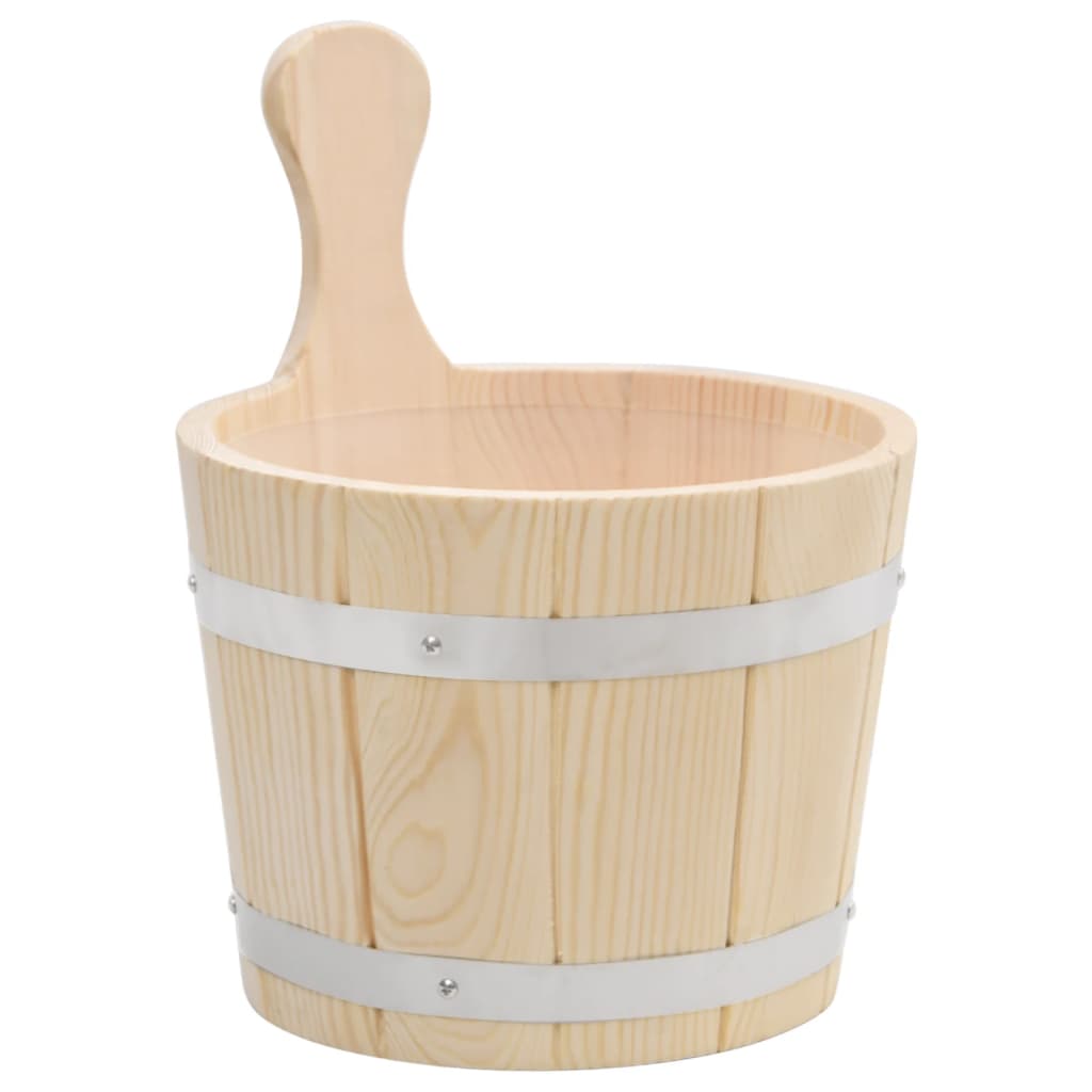 Saunaset emmer en lepel massief grenenhout is nu te koop bij PeponiXL, paradijselijk wonen!