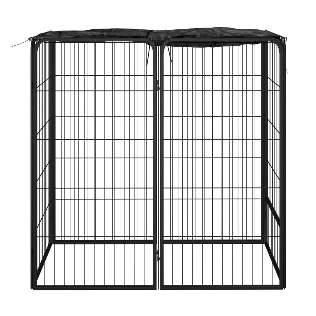 Hondenkennel 6 panelen 50 x 100 cm gepoedercoat staal zwart is nu te koop bij PeponiXL, paradijselijk wonen!