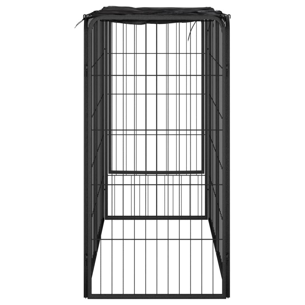 Hondenkennel 6 panelen 50 x 100 cm gepoedercoat staal zwart is nu te koop bij PeponiXL, paradijselijk wonen!