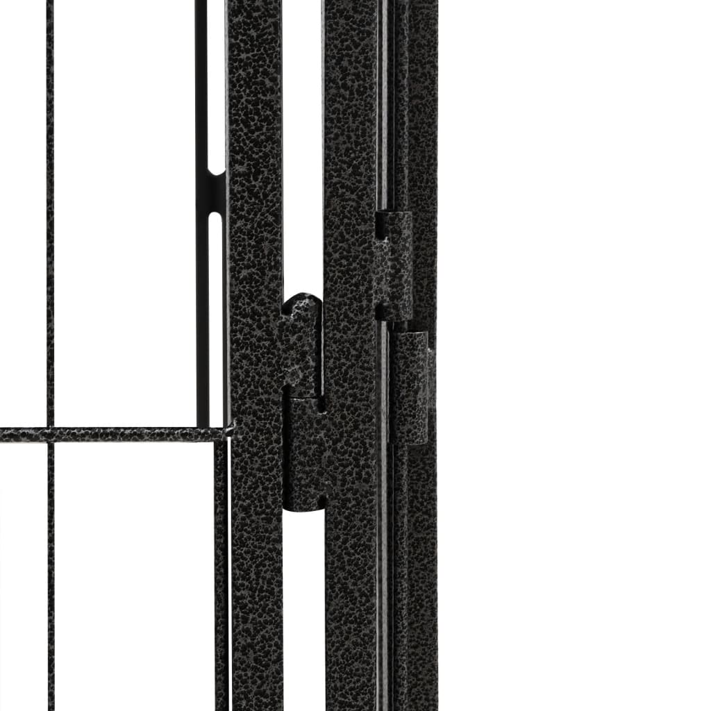 Hondenkennel 12 panelen 100x50 cm gepoedercoat staal zwart is nu te koop bij PeponiXL, paradijselijk wonen!