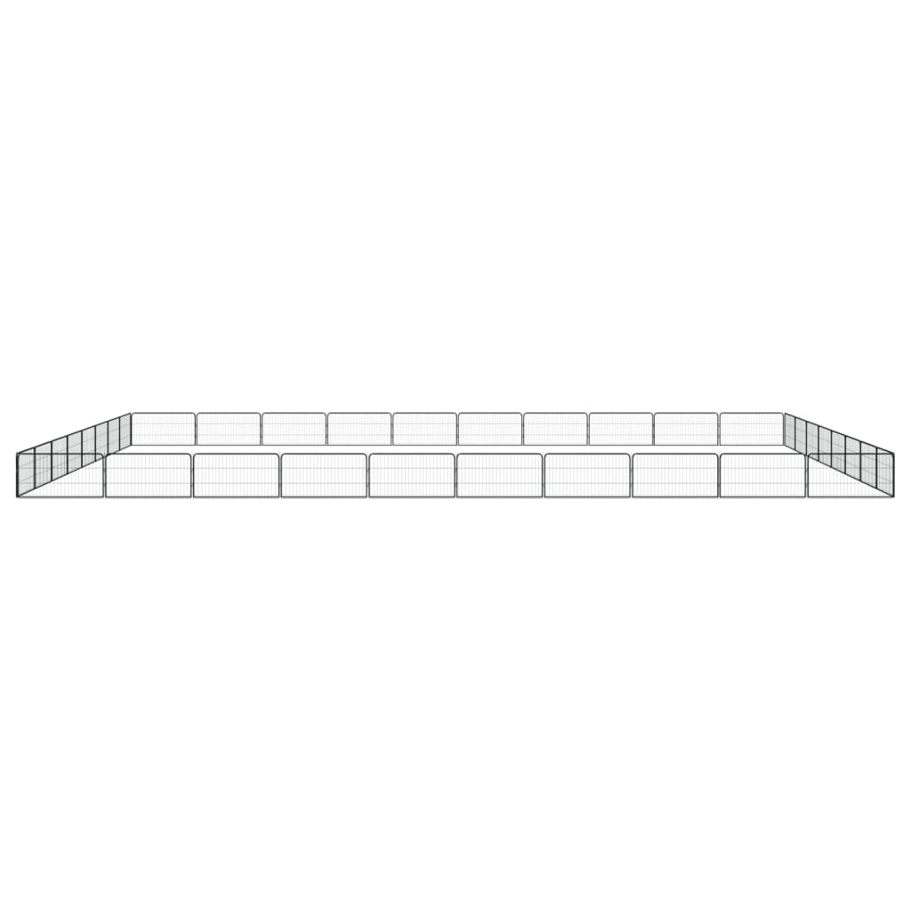 Hondenkennel 36 panelen 100x50 cm gepoedercoat staal zwart is nu te koop bij PeponiXL, paradijselijk wonen!