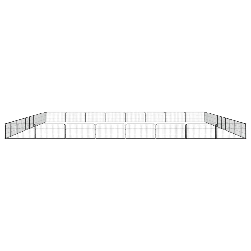 Hondenkennel 36 panelen 100x50 cm gepoedercoat staal zwart is nu te koop bij PeponiXL, paradijselijk wonen!