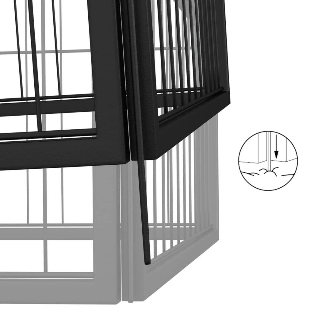Hondenkennel 20 panelen 100x50 cm gepoedercoat staal zwart is nu te koop bij PeponiXL, paradijselijk wonen!