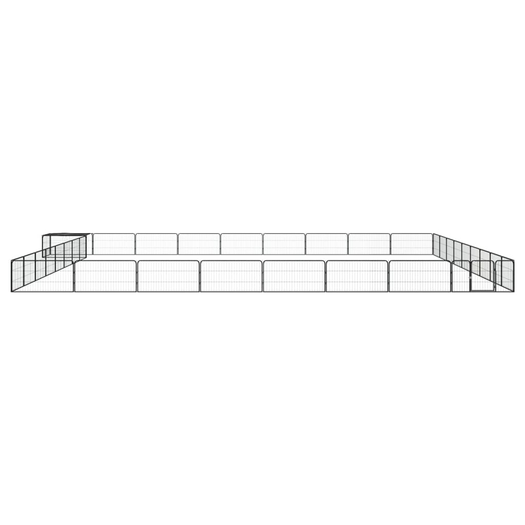 Hondenkennel 36 panelen 100x50 cm gepoedercoat staal zwart is nu te koop bij PeponiXL, paradijselijk wonen!