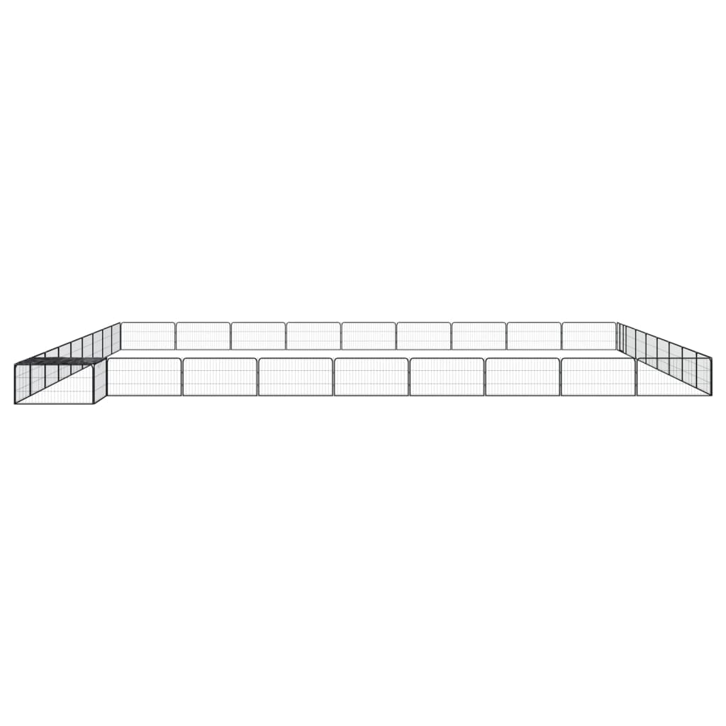 Hondenkennel 36 panelen 100x50 cm gepoedercoat staal zwart is nu te koop bij PeponiXL, paradijselijk wonen!