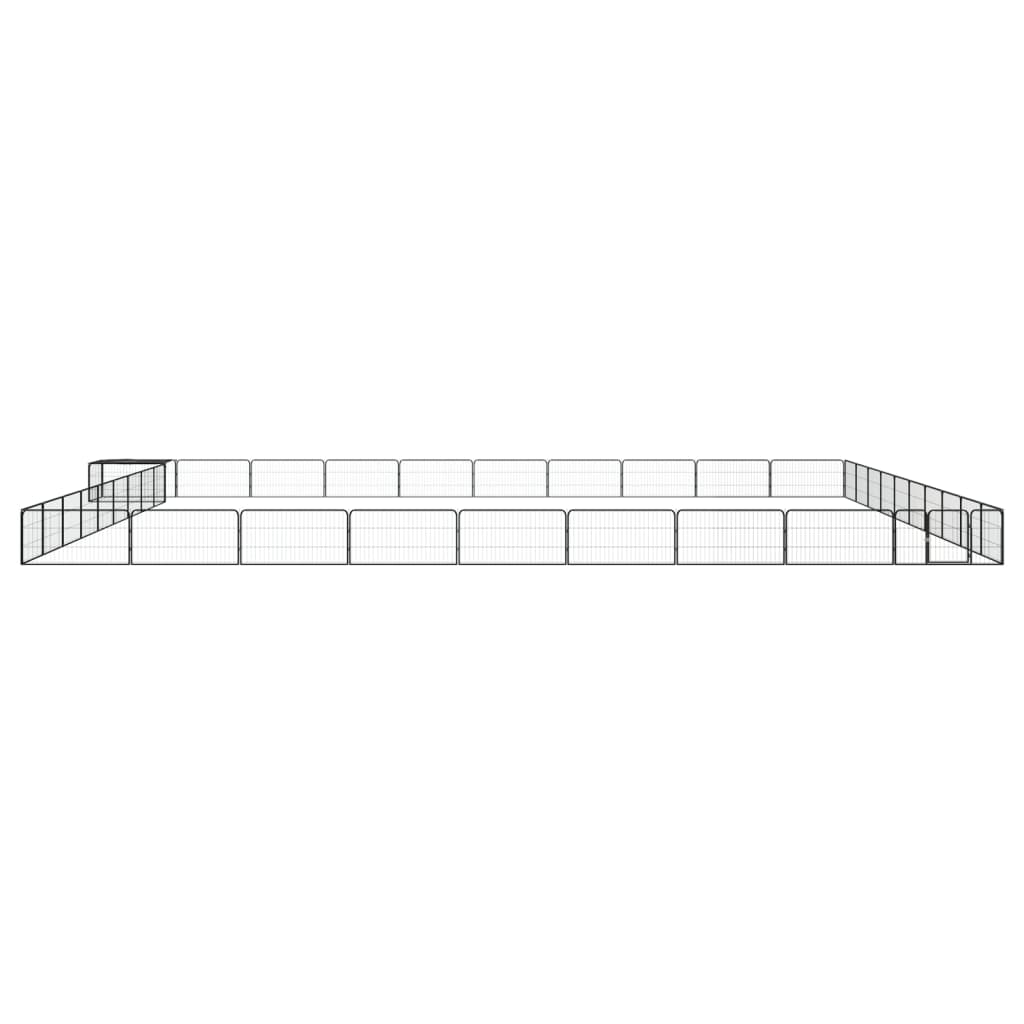 Hondenkennel 40 panelen 100x50 cm gepoedercoat staal zwart is nu te koop bij PeponiXL, paradijselijk wonen!