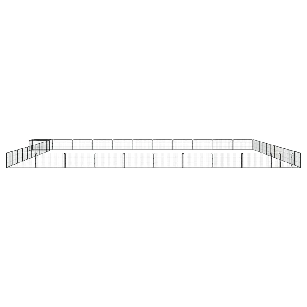 Hondenkennel 44 panelen 100x50 cm gepoedercoat staal zwart is nu te koop bij PeponiXL, paradijselijk wonen!