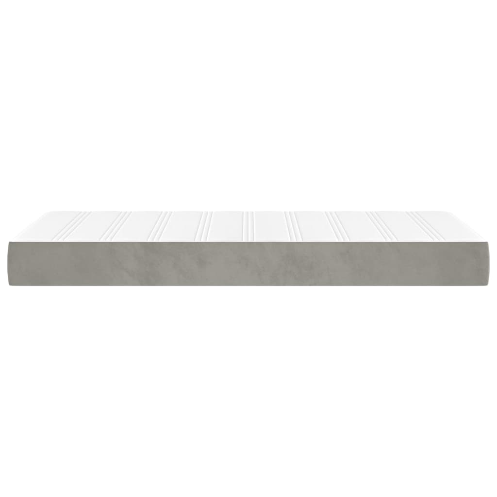 Pocketveringmatras medium 80x200x20 cm fluweel lichtgrijs is nu te koop bij PeponiXL, paradijselijk wonen!