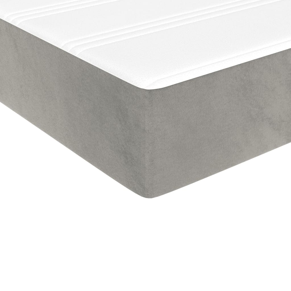 Pocketveringmatras medium 90x190x20 cm fluweel lichtgrijs is nu te koop bij PeponiXL, paradijselijk wonen!