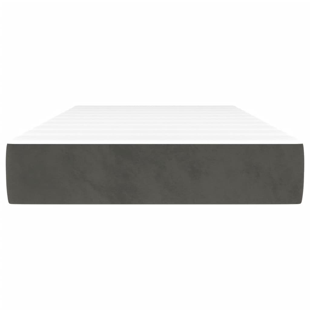 Pocketveringmatras medium 90x190x20 cm fluweel donkergrijs is nu te koop bij PeponiXL, paradijselijk wonen!