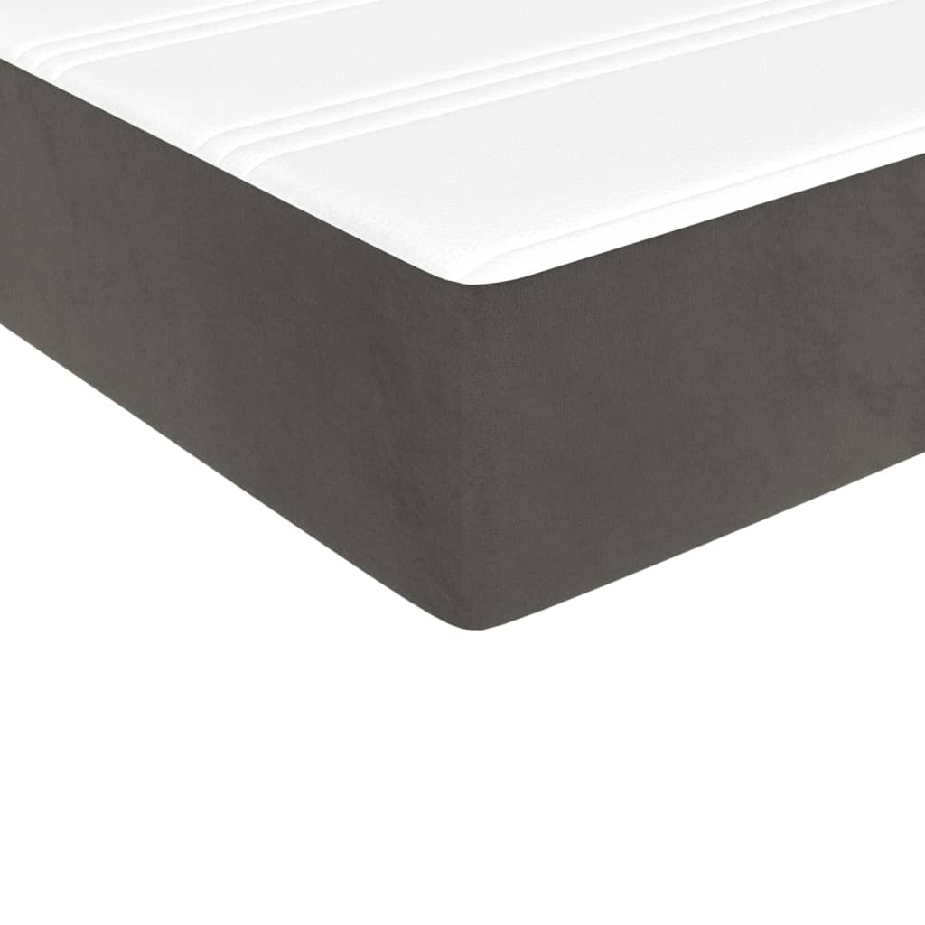 Pocketveringmatras medium 90x190x20 cm fluweel donkergrijs is nu te koop bij PeponiXL, paradijselijk wonen!
