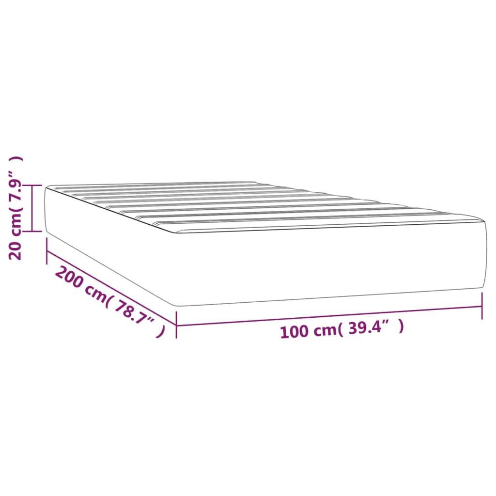 Pocketveringmatras medium 100x200x20 cm fluweel donkerblauw is nu te koop bij PeponiXL, paradijselijk wonen!