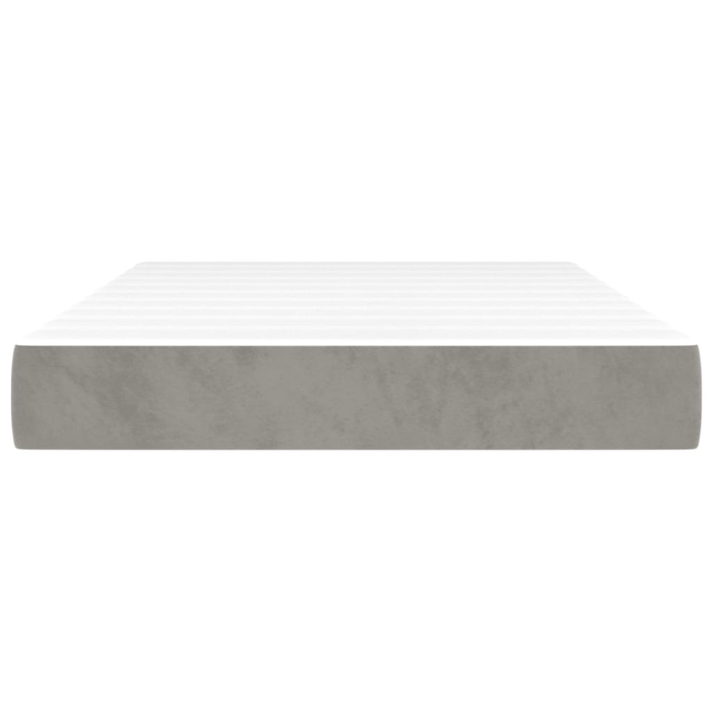 Pocketveringmatras medium 120x200x20 cm fluweel lichtgrijs is nu te koop bij PeponiXL, paradijselijk wonen!