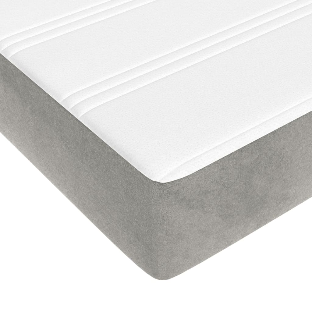 Pocketveringmatras medium 120x200x20 cm fluweel lichtgrijs is nu te koop bij PeponiXL, paradijselijk wonen!