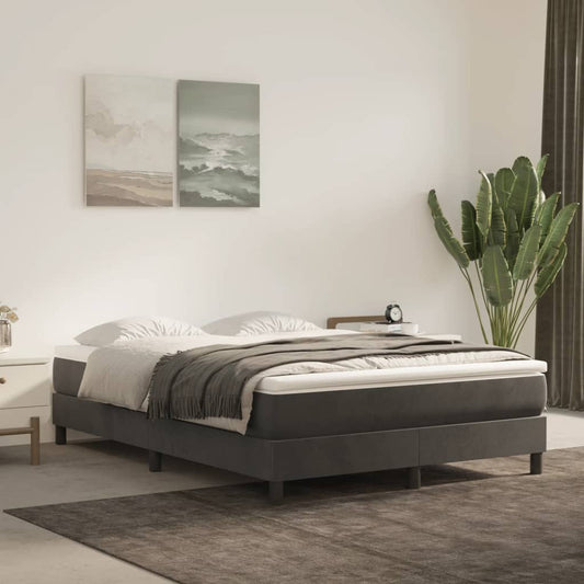 Pocketveringmatras medium 140x190x20 cm fluweel donkergrijs is nu te koop bij PeponiXL, paradijselijk wonen!