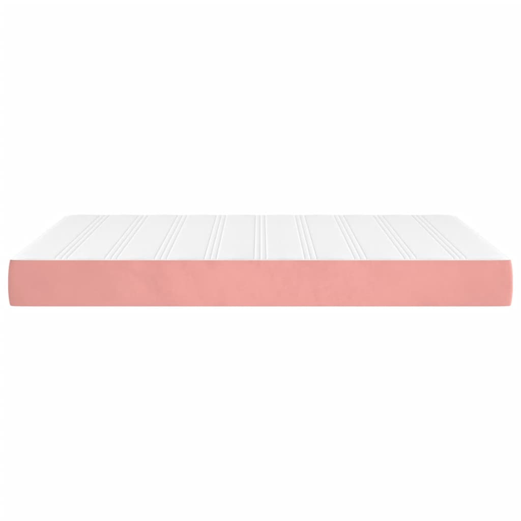 Pocketveringmatras medium 140x190x20 cm fluweel roze is nu te koop bij PeponiXL, paradijselijk wonen!