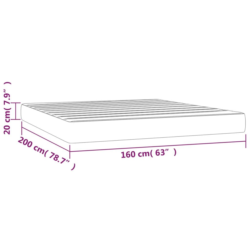 Pocketveringmatras medium 160x200x20 cm fluweel donkerblauw is nu te koop bij PeponiXL, paradijselijk wonen!