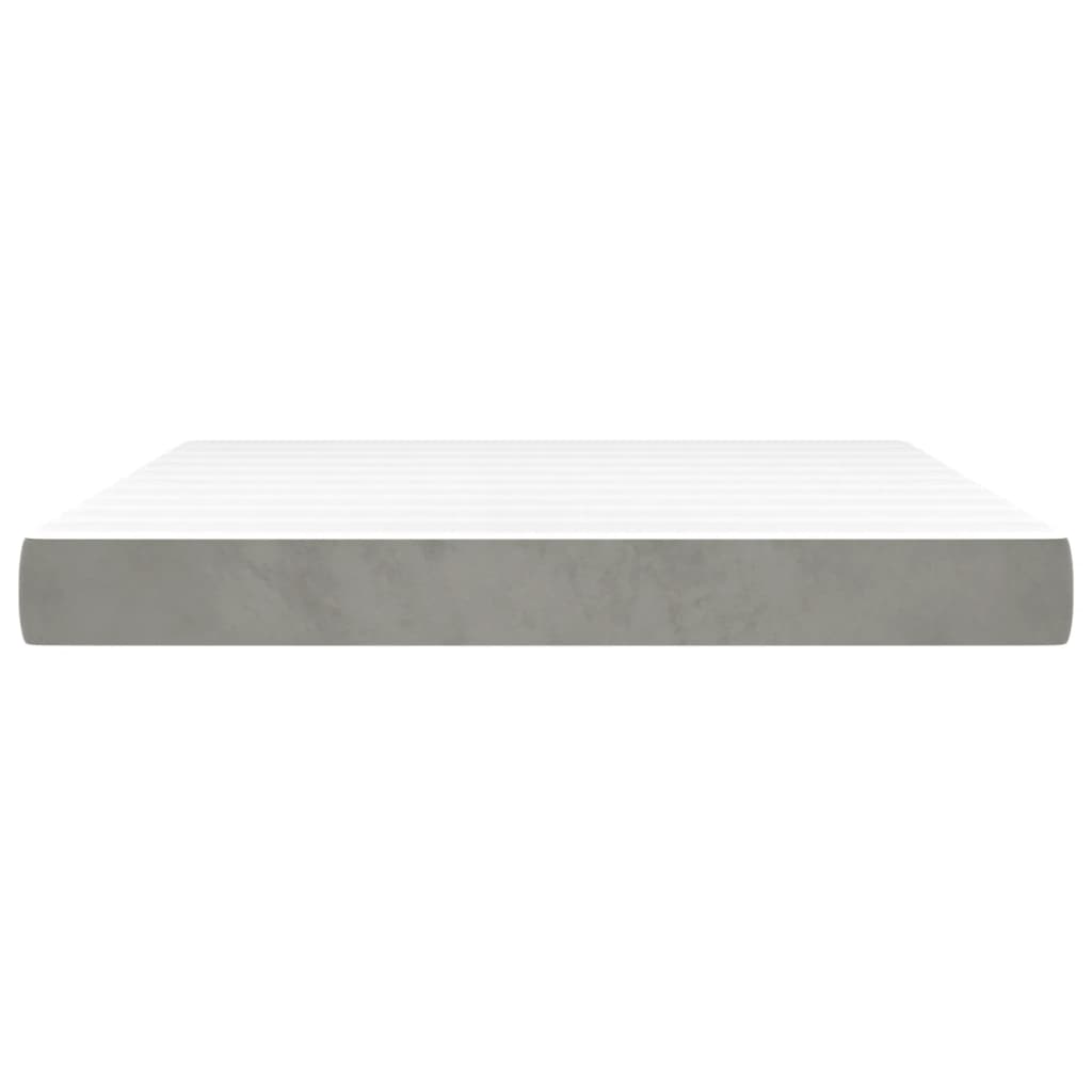 Pocketveringmatras medium 180x200x20 cm fluweel lichtgrijs is nu te koop bij PeponiXL, paradijselijk wonen!