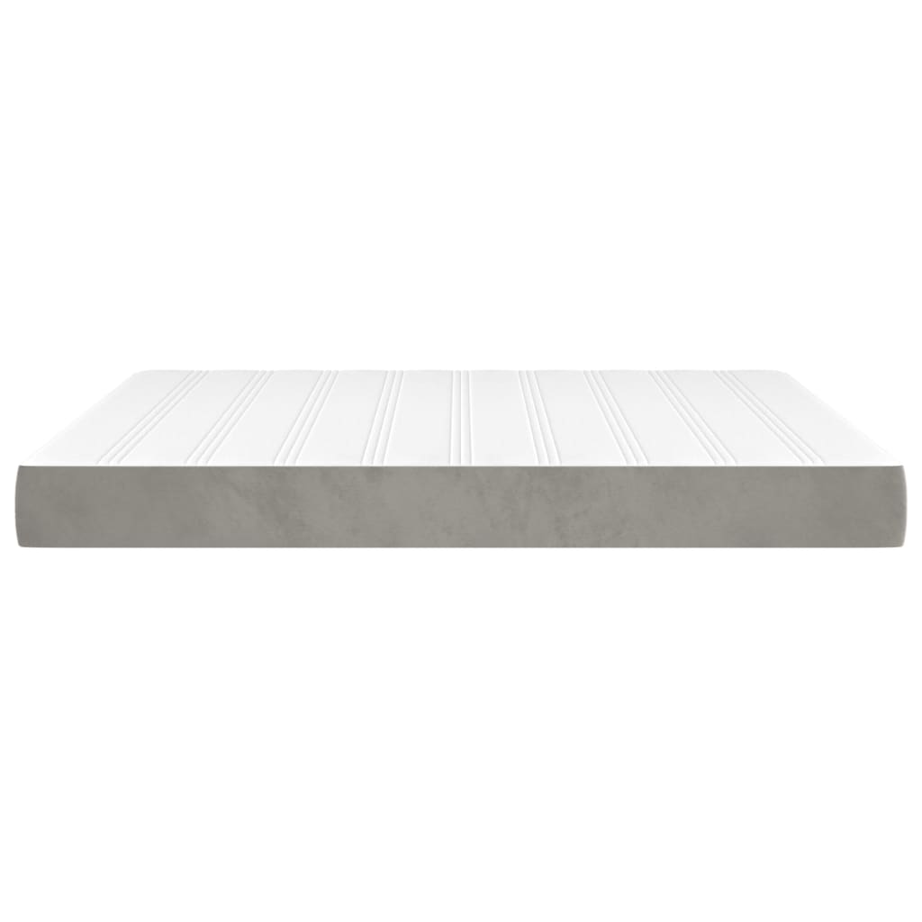 Pocketveringmatras medium 180x200x20 cm fluweel lichtgrijs is nu te koop bij PeponiXL, paradijselijk wonen!
