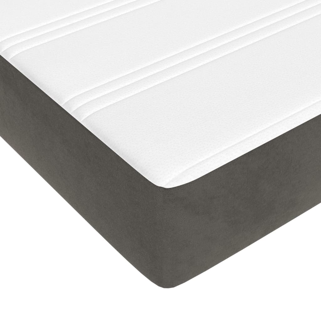 Pocketveringmatras medium 180x200x20 cm fluweel donkergrijs is nu te koop bij PeponiXL, paradijselijk wonen!